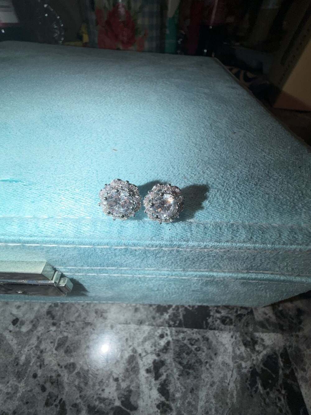 GRA Certified Moissanite Halo Stud Earrings